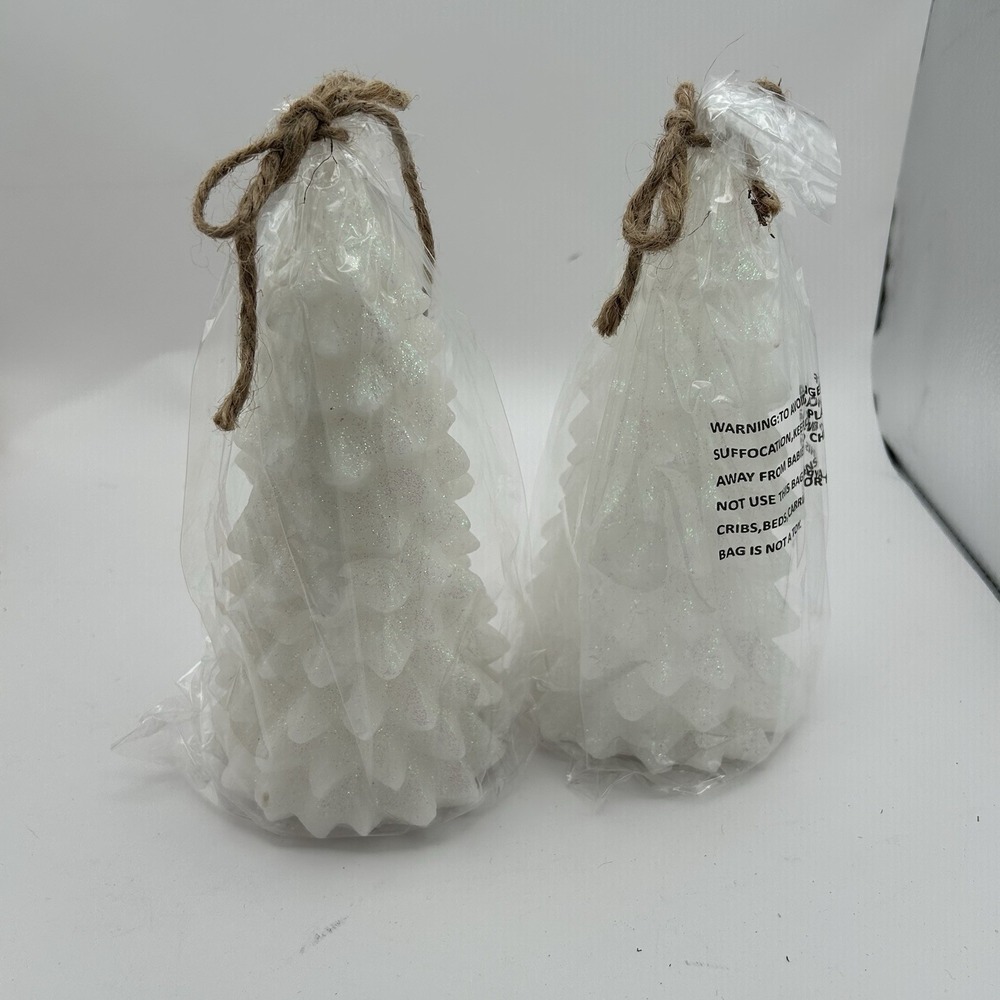 Snowy Pine Tree Led‎ Candle Large  SKU G18473 Set Of 2